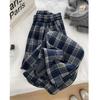 Women's Fleece-Lined Retro Plaid Wide-Leg Pants - Autumn/Winter Casual