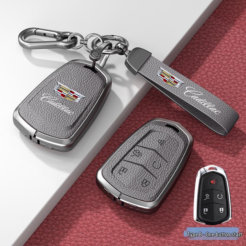 Lädernyckelskydd för Cadillac XT5/CT6/XT4/XTS och ATSL – Unisexdesign med spänne