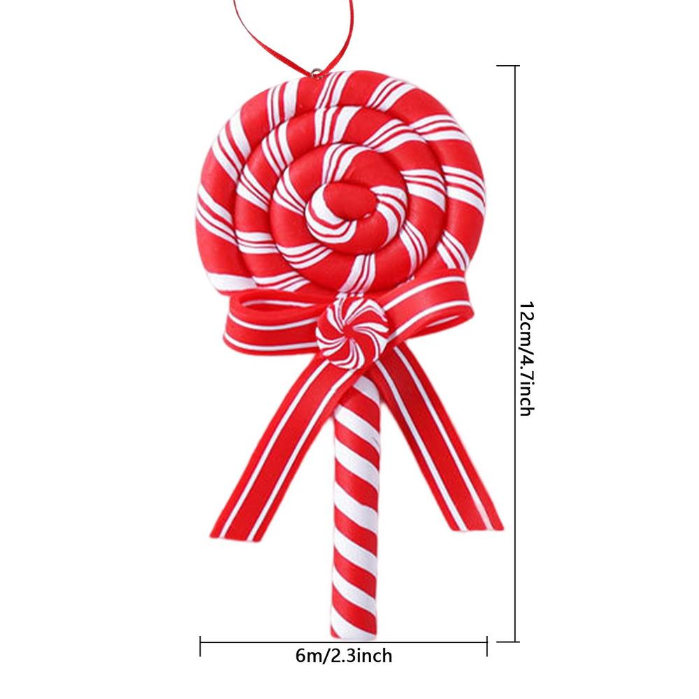 Christmas Lollipop Candy Pendant Candy Christmas Ornaments Red and White Christmas Lollipop Hanging Ornaments Xmas Tree Ornament