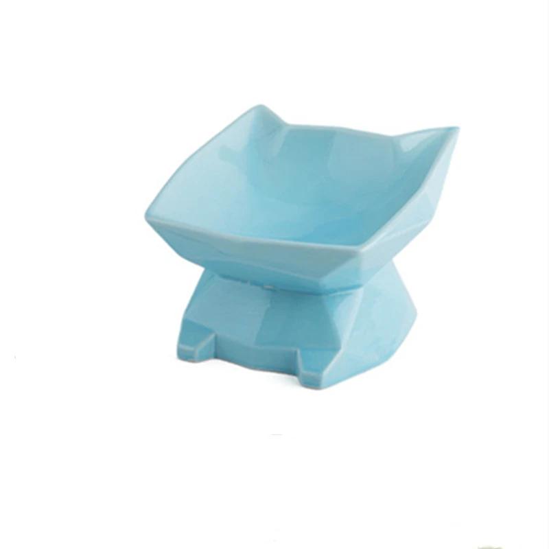 

Миска для кошек с высокими ножками, ромбовидные миски для кошек и собак, защитные шейные миски для корма для домашних животных, керамические принадлежности для кормления домашних животных, миска для десерта для домашних животных