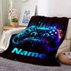Custom Name Game Controller Theme Printed Blanket - Perfect for Couch, Bed, Travel & Outdoor Use | Machine Washable, Cozy & Durable.