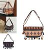 Vintage Ethnic Style Tassel Shoulder Bag With Water Dumpling Shape For Daily Use