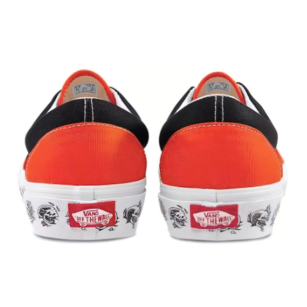 Vans Era Skull Print Retro Casual Low-Top Canvas Shoes Unisex Sneakers Black Orange VN0A38FRT5M