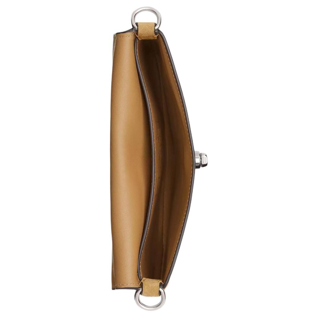 Coach 1964 Fransen 20 Verschluss Wildleder Leder Quaste Handtasche Damenhandtaschen Silber Beige CU034-LHNM5