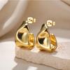 Trends Irregular Geometric  Shape Creole Stud Earrings Gold Color Stainless Steel Unusual Earrings For Woman Ear Creoles YMXE120