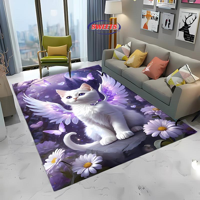 3D Cat Carpet New Release! Anti-slip Sound Insulation,Rug for Living Room Bedroom, Bedside and Office Areas,Durable Washable Mat