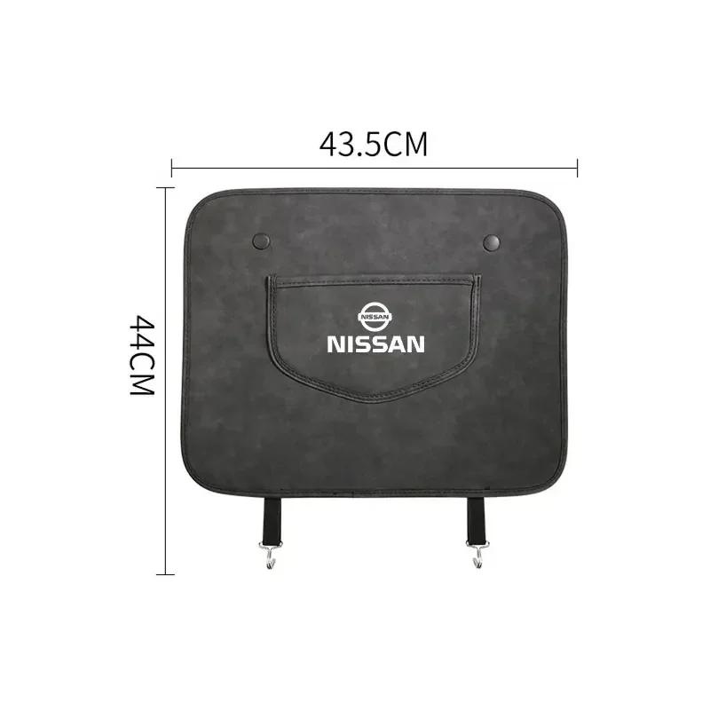 Car Seat Backrest Anti-kick Pad Seat Back Storage Bag For Nissan X-trail Qashqai Note Juke Leaf Sentra Patrol Auto Accessories