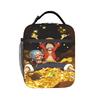 Ones Pieces Luffy Lunch Bag School Lunch Box For Women Funny Designer Thermal Lunch Bags Oxford Portable Insulated Cooler Bag