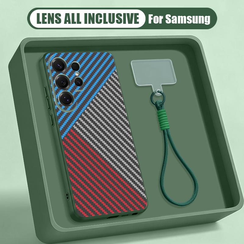 Carbon Fiber Pattern Case For Samsung S26 Ultra S25 FE S24 S24 Plus A57 A37 A17 A56 A36 A16 A55 A35 A15 A54 5G Hybrid Magnetic Matte Cover