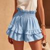 Women's High Waisted Ruffle Hem Casual Shorts Summer Fashion
