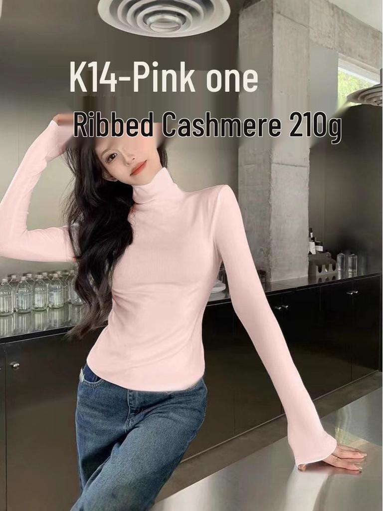 Korean Turtleneck Slim-Fit Women's Winter Top - 2025 Waist-Cinching Base Layer in Pure Color