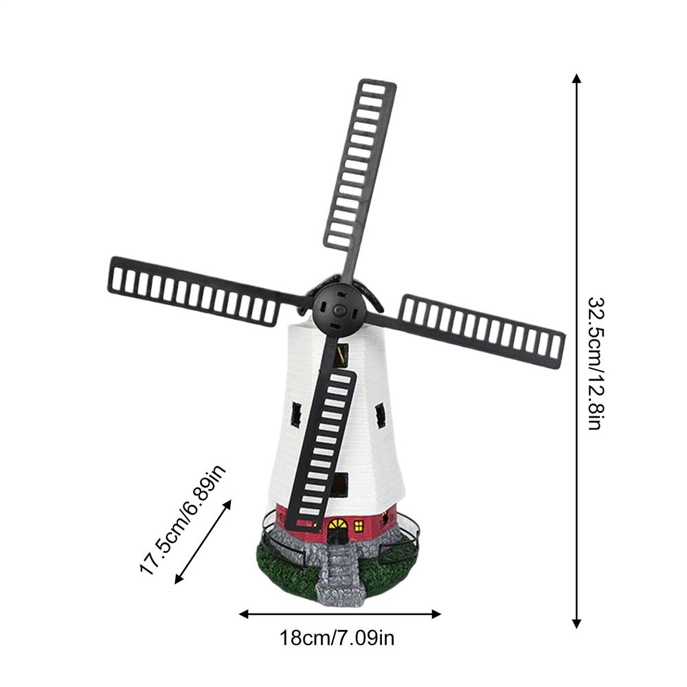 

Solar Light House LED Wind Mill Sculptures Waterproof Solar Powered Lighted Windmill Statue for Garden Yard Backyard Pathway