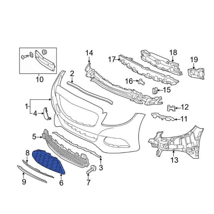 W205 Fog Light Cover for Mercedes-Benz C-Class (2015-2018)