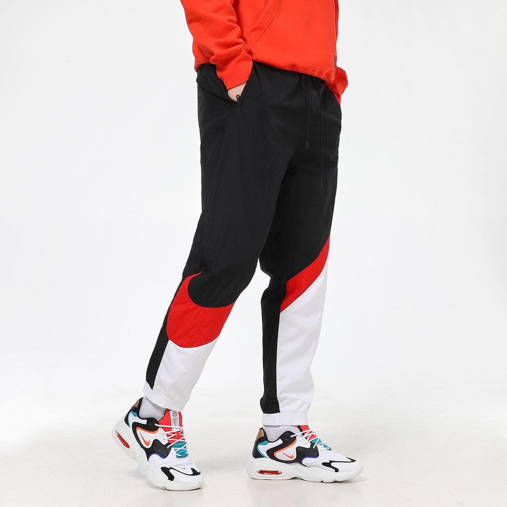 Nike Sportswear Big Swoosh Men's Woven Pants Black/White/Red AR9895-011