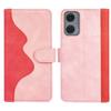 For Motorola Moto G24 Power Wallet Case Leather Phone Cover Splicing Color
