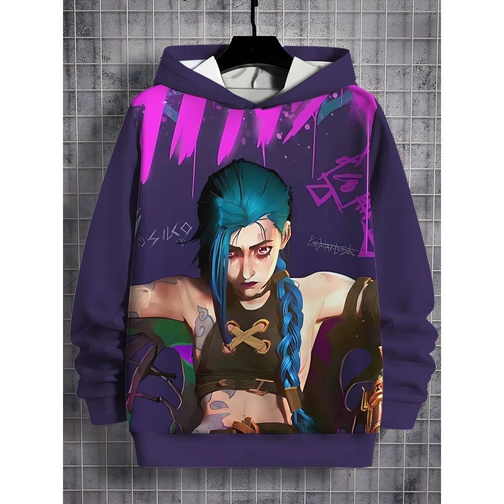 

Аніме Гра Arcane Jinx 3D Друк Худі Чоловічі Жіночі Модні Толстовки Жіночі Світшоти Унісекс Спортивний Костюм Пуловери Одяг Lol 160