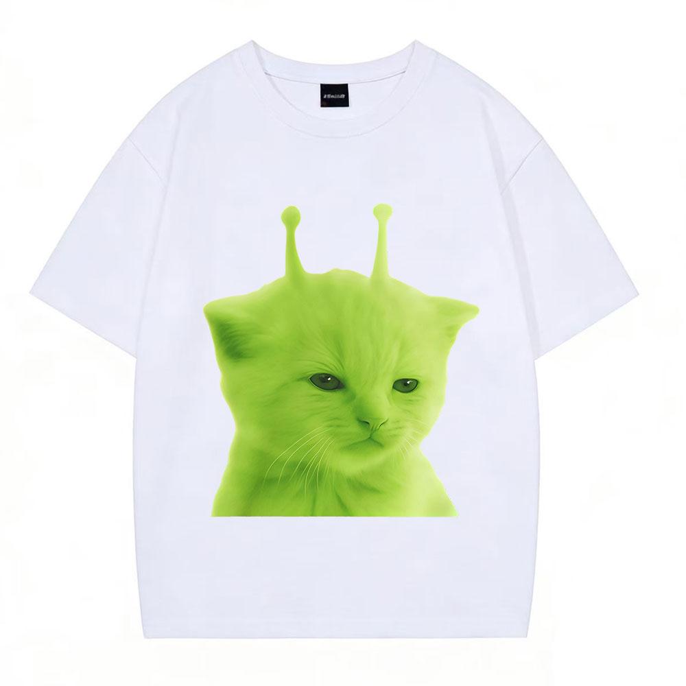 Funny Cat Meme T Shirts Unisexs Women Casual Cotton Vintage Tshirt Fashion Short Sleeve Oversized Harajuku Tshirts Streetwear
