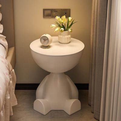 Flat Head Coffee Table with Storage Compartment Round End Table Bedroom