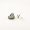 Natural Peridot Gemstone 925 Sterling Silver Jewelry Handmade Studs 0.6" For Her EE-143-8