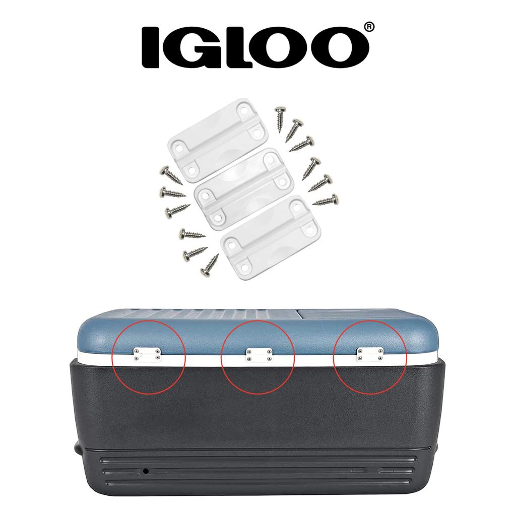 Igloo Cooler Kunststoffteile-Set 2 3 Riegelpfosten – Riegel, Scharniere und Schrauben.