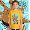 Bleach Grimmjow Anime Print Cotton Shirt Boys Girls Kids Summer Short Sleeve Casual Top Children Clothing