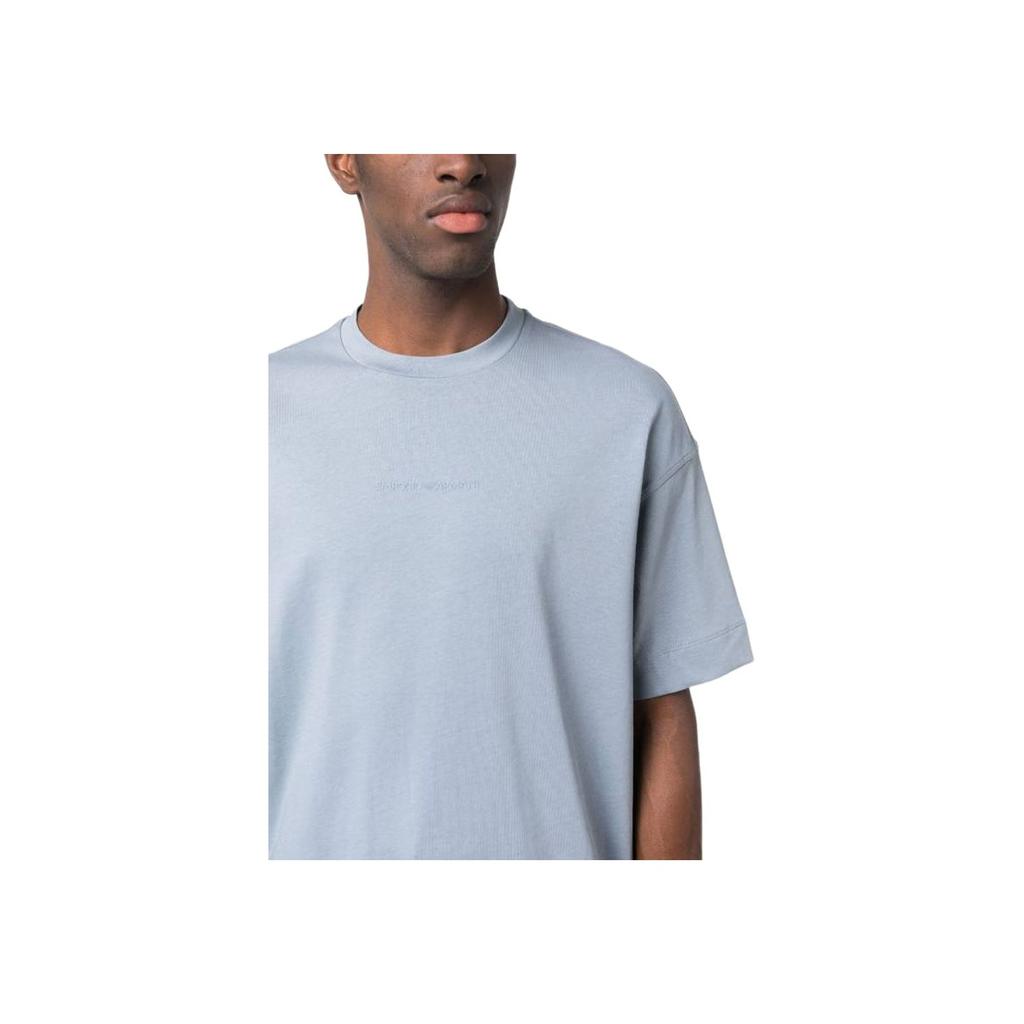 Emporio Armani Solid Color Fitted Crew Neck Short Sleeve T-Shirt Men Tops Sky-Blue 3R1TV7-1JWZZ-0738