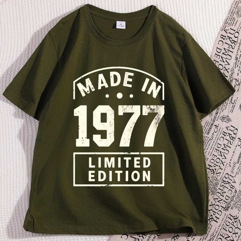 Mens Retro 1977 Limited Edition TShirt Regular Round Neck Design Clothes Comfortable Cotton Short Sleeve T Shirt Y2k Clothes