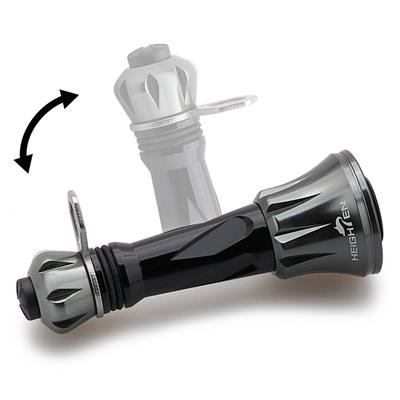 ERHÖHTER 50mm Rollenständer, Faltbar SHIMANO DAIWA Spinnrolle Universal Leuchtender Hakenhalter Schnurstopper Schwarz & Dunkelgrau 1019