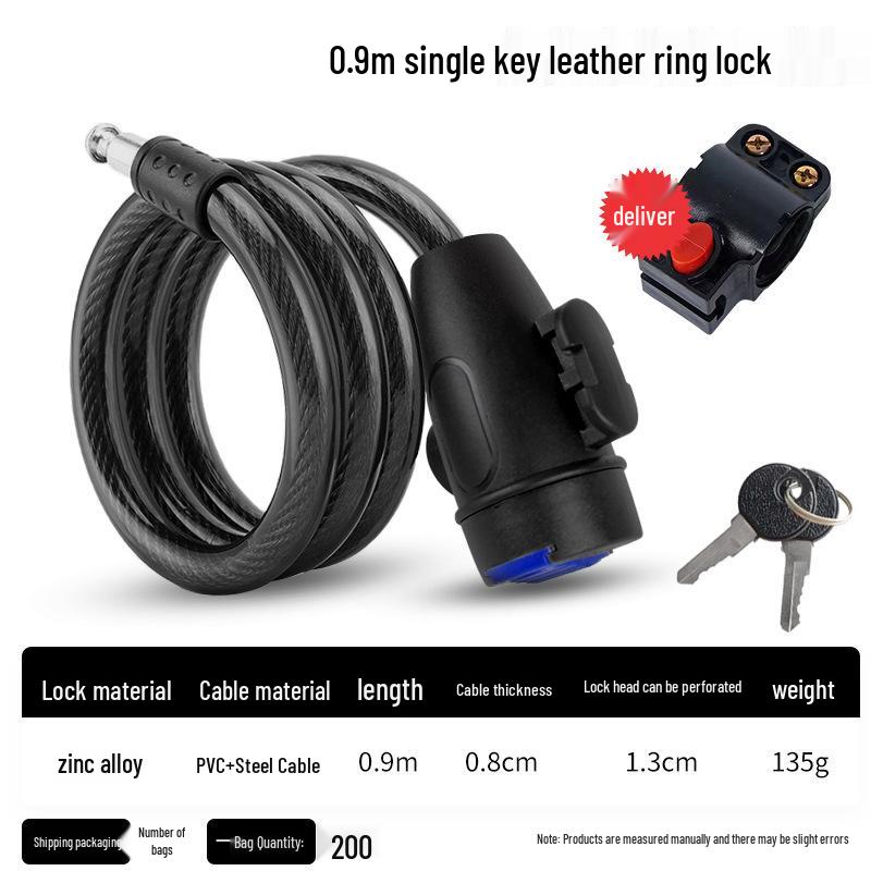 Electric Bike & Mountain Bike Anti-Theft Chain Lock: Portable and Secure Bicycle Battery Lock