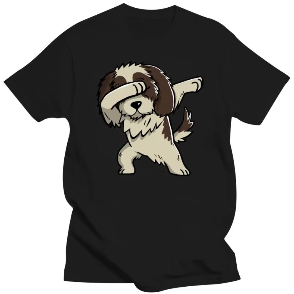 Dabbing Dog Shih Tzu T-Shirt T Shirt for Students Unique Tops Shirts Brand Custom Cotton