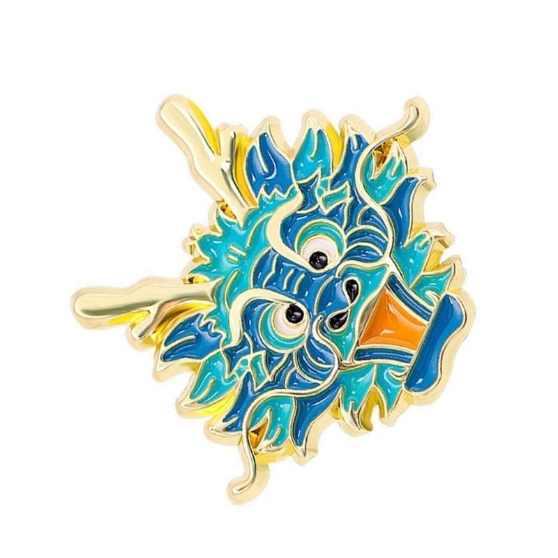 A52E Retro Dragon Badge Unique Designs Brooch Pins for Fashionable Individuals