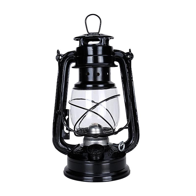 Vintage 25cm Mediterranean Hurricane Kerosene Lamp - Retro Decorative Hanging or Camping Lamp