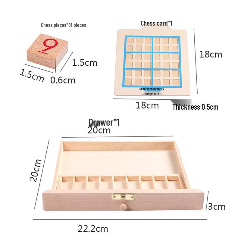 Children's Wooden Flip-Cover Sudoku Puzzle