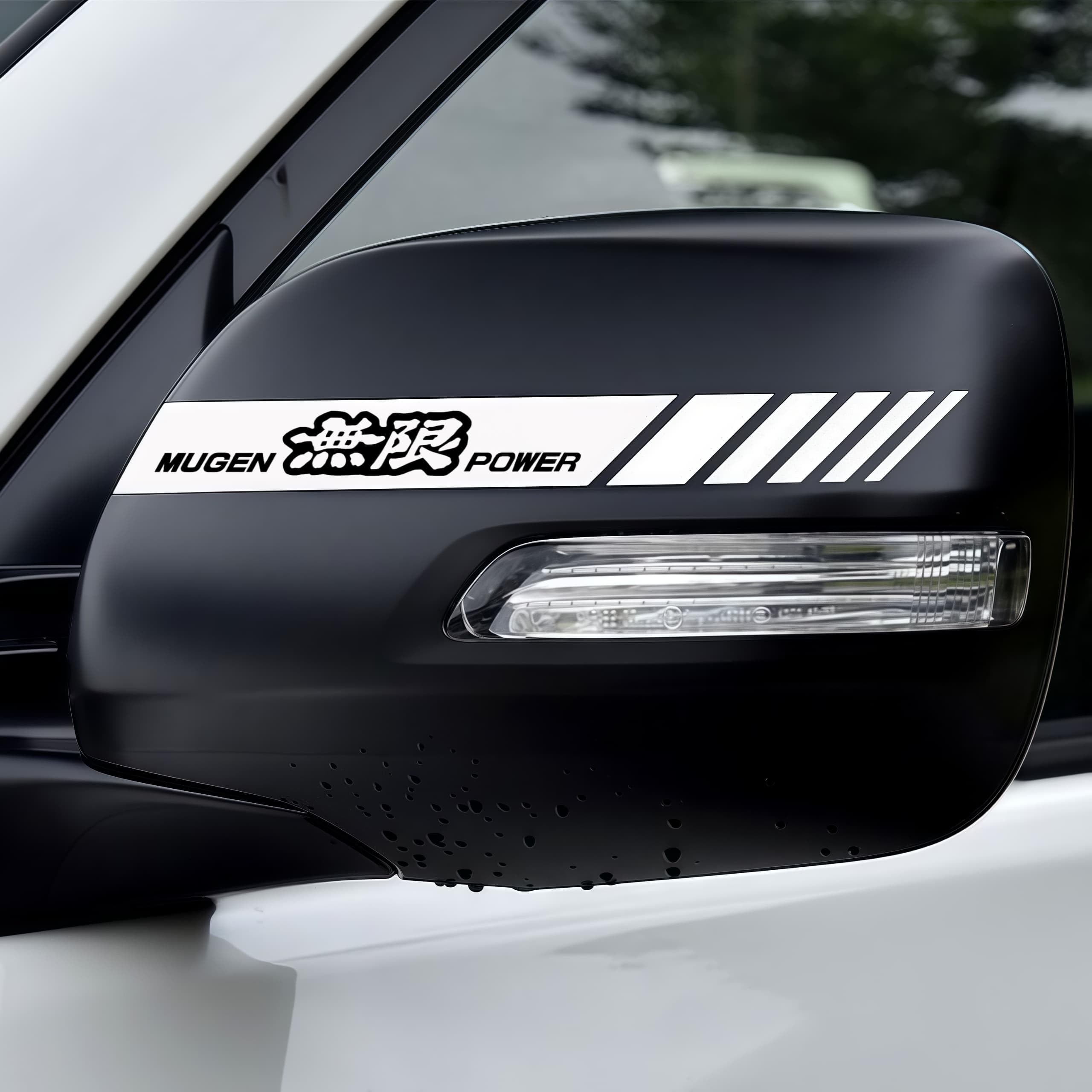 

Mugen Car Rearview Mirror Waterproof Riding Side Mirror Decorative Auto Car Door Mirror 2 Pieces Sticker, Strip, Sticker, Sticker, Sticker, (White, білий