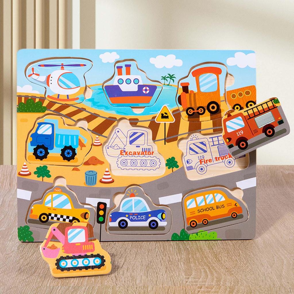 Holzpuzzle-Tier-Puzzle-Set, Früherziehungsspiele, 3D-Puzzles