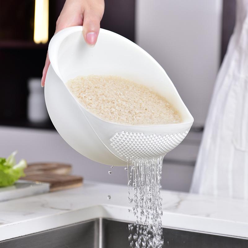 Thickened Household Rice Washing Basket and Sieve - Large Kitchen Drain Basin