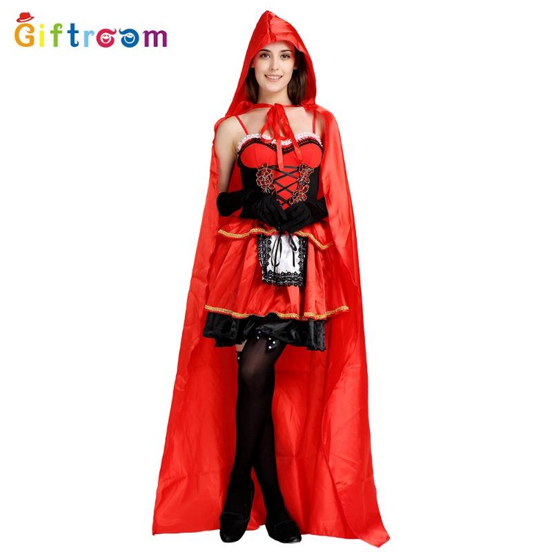 Halloween Holiday Party Red Witch Demon Reaper Cosplay Stage Costume
