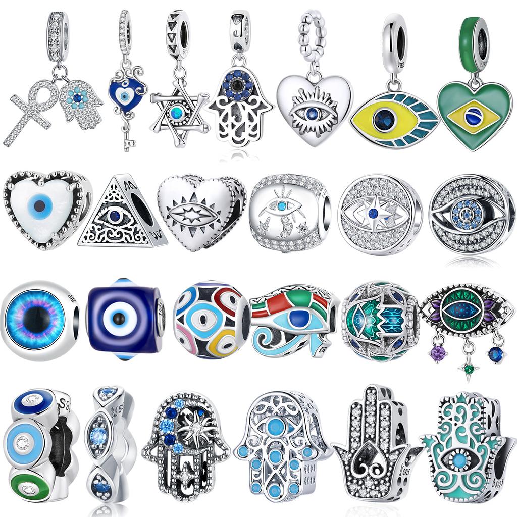 Devil'S Eye Diy Bracelet Beads Loose Beads, Accessories S925 Sterling Silver Eye Beads