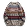 Pull tricoté chaud décontracté à manches longues et col rond pour homme, grande taille, hiver