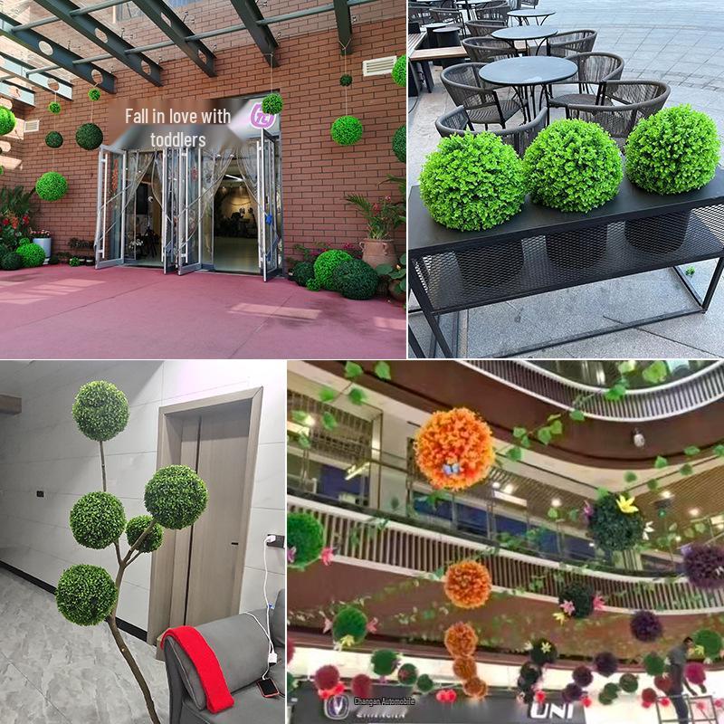 Artificial Greenery & Grass Ball Ceiling Decoration for Visual Merchandising and Store Windows