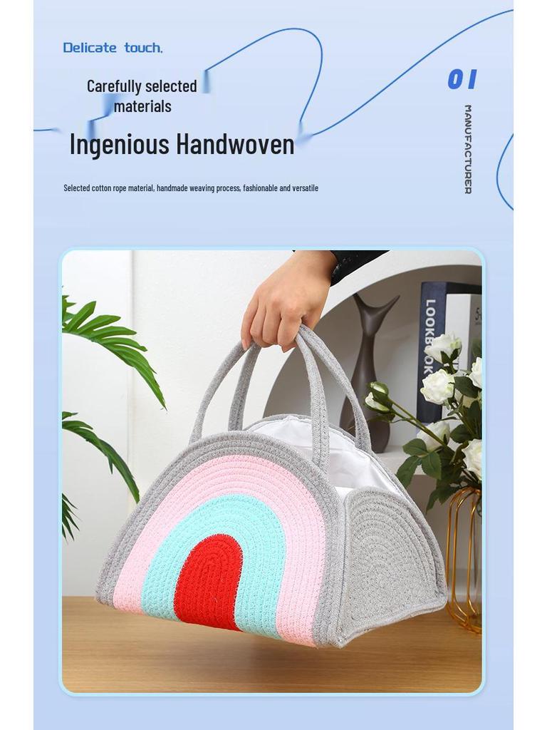 Cotton Rope Woven Tote Baby Diaper & Storage Bag