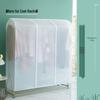 Floor-standing Double Pole Transparent Dustproof Clothes Rack Cover 
