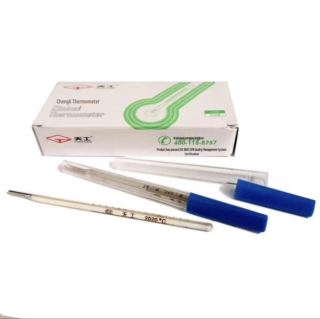 Grote Kwikglas Thermometer voor Oraal, Axillair en Rectaal Gebruik - Geschikt voor Volwassenen, Kinderen en Baby's