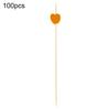 100Pcs Disposable Dessert Picks Heart Pattern Bamboo Barbeque Snacks Buffet Picks Indoor
