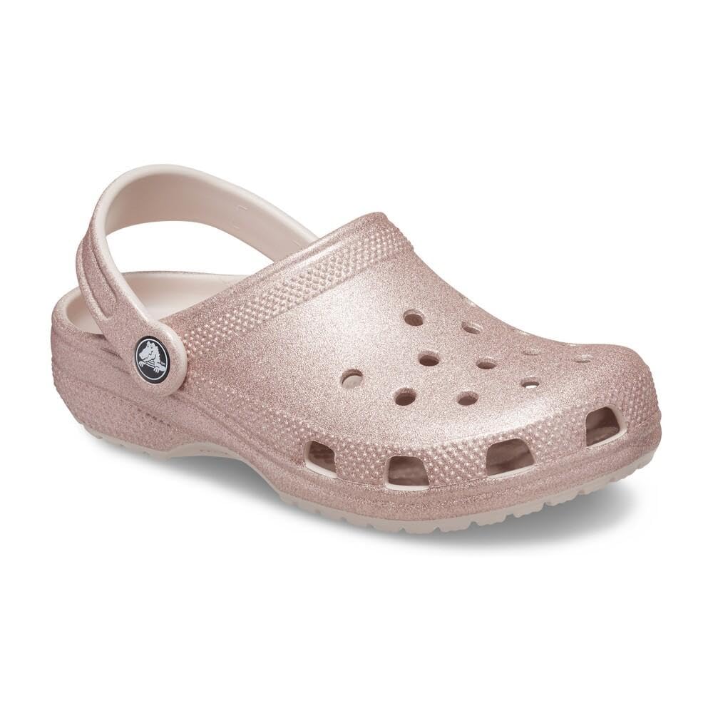 Crocs Classic Glitter Clog Sandals, Toddler Size, Quartz Glitter, 12cm, Sizes 12-17.5cm