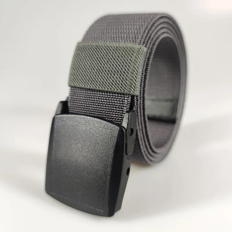 

3.8cmX120cm Automatic Buckle Nylon Elastic Belt Outdoor Hunting Multifunctional - Canvas Belt for Men and women 3.8X120cm(elastic) темно-серого