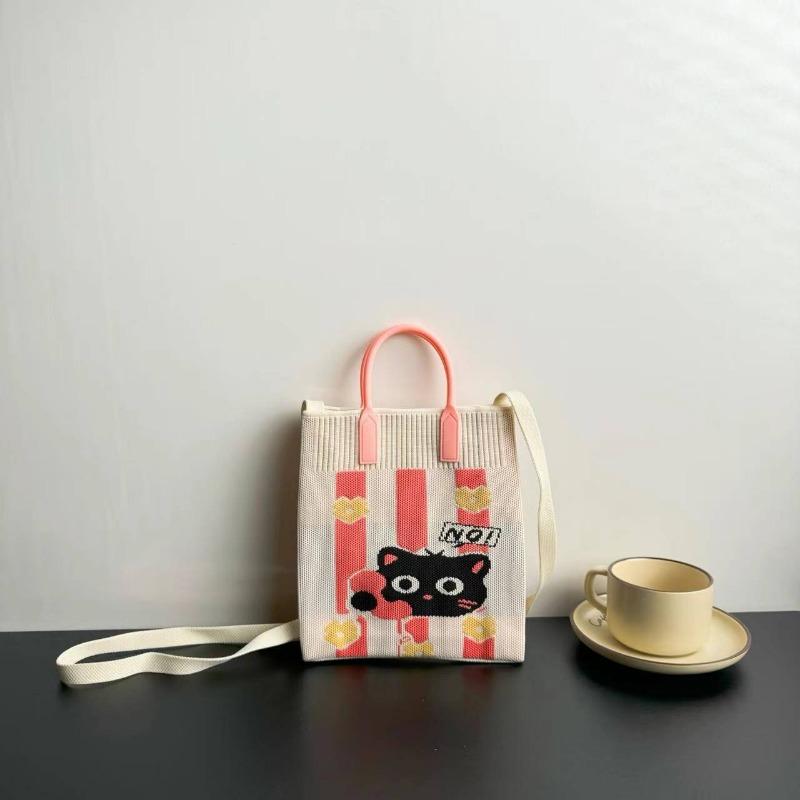 New Large-capacity Knitted Bag, High-end, Mobile Phone Bag, Niche Shoulder Messenger Bag, Cartoon Fashion Handbag.