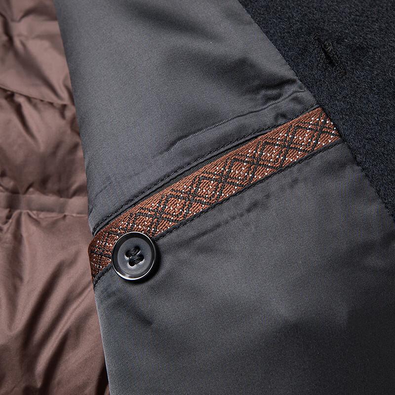 FAPAI Men's 3-in-1 Detachable Down Liner Wool Overcoat