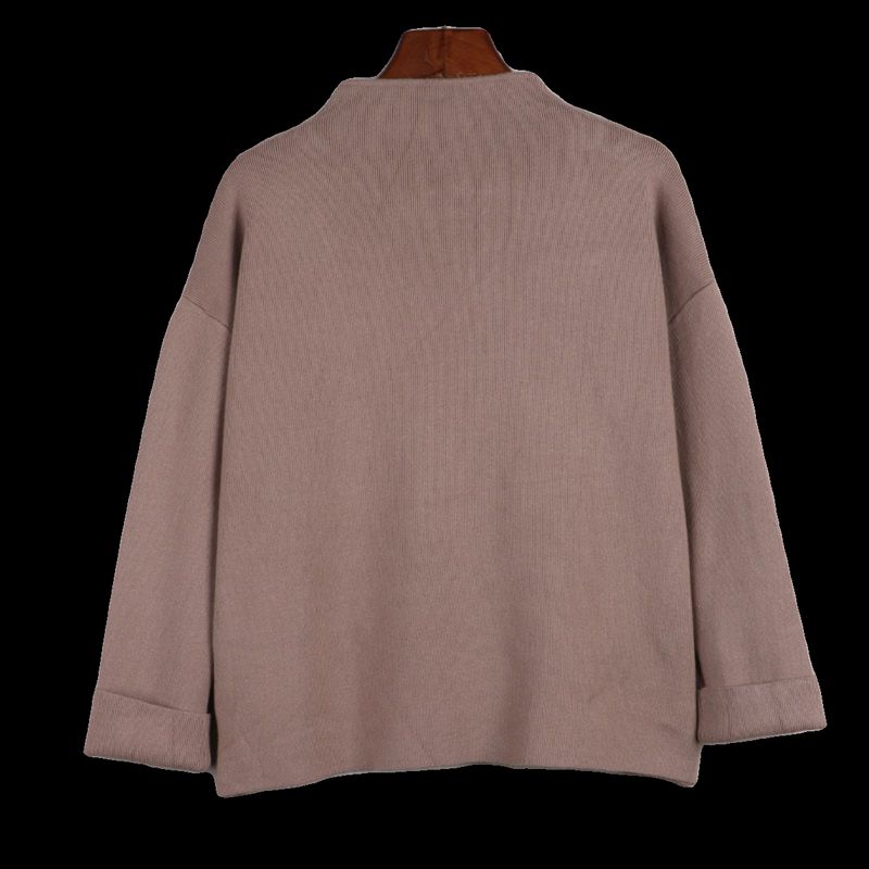 Sunshine House Autumn and Winter New Arrival Export Japanese Single Women's Clothing Mid Round Neck Long Sleeves Slimming Sweater Good Texture Sweater