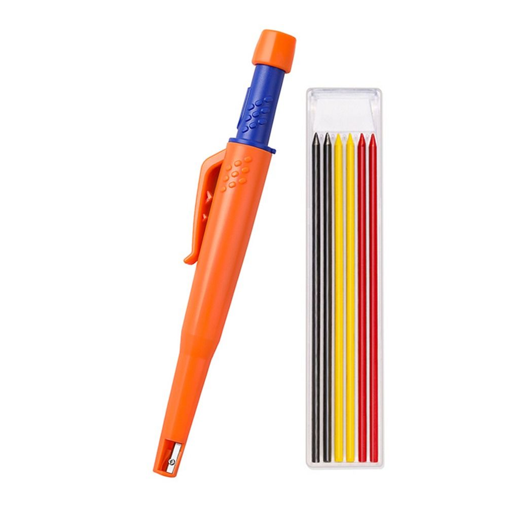 Plastic Woodworking Marker Pen Graphite Leads Deep Hole Pencil Construction Marking